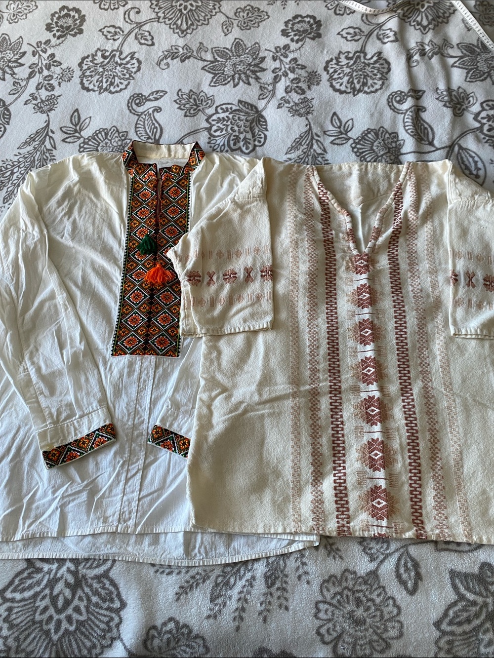 Embroidered Traditional Style Folk Shirts | Bundle of Two | Linen Cotton